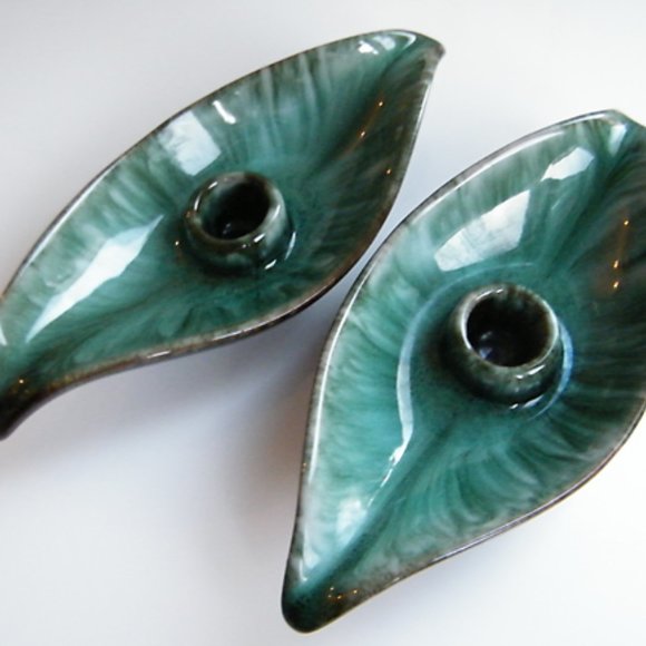 Blue Mountain Pottery Candle Holder Pair - Picture 5 of 7